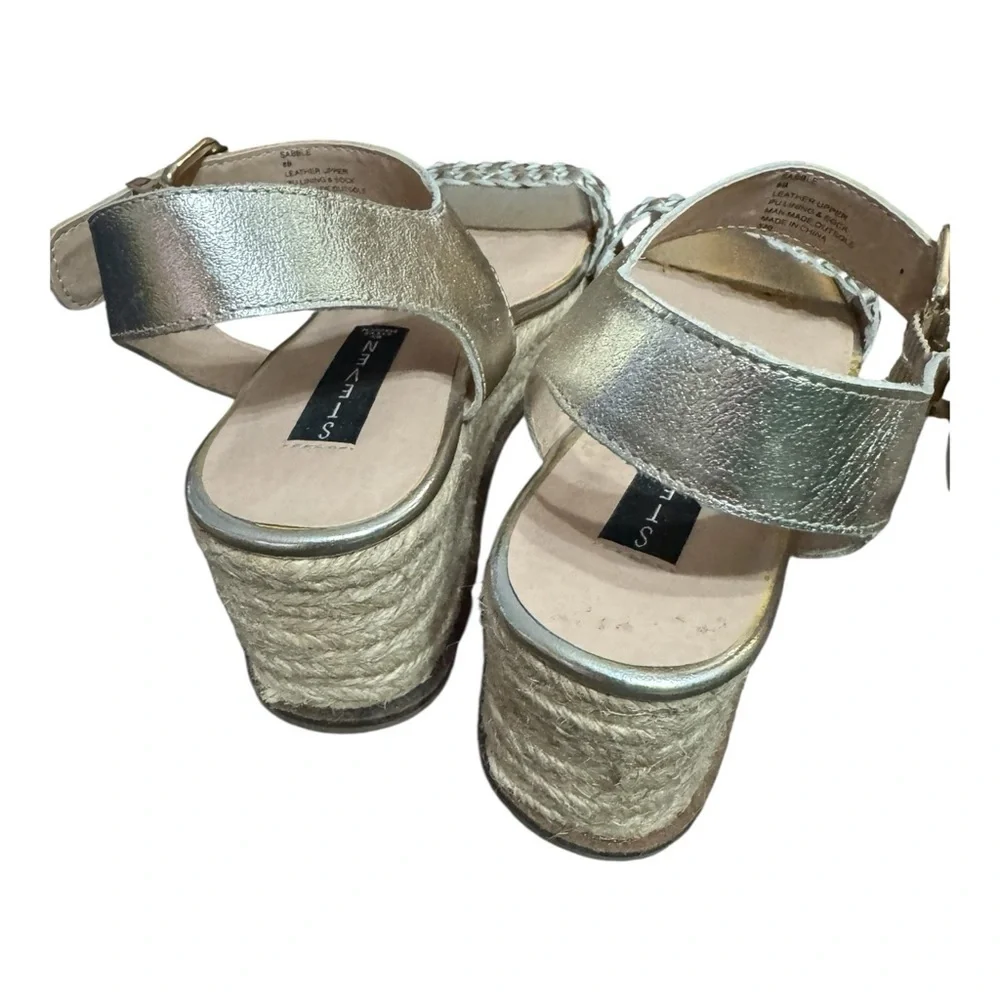 Steven by Steve Madden Sabble Gold Espadrille Wedge Sandals Size 8